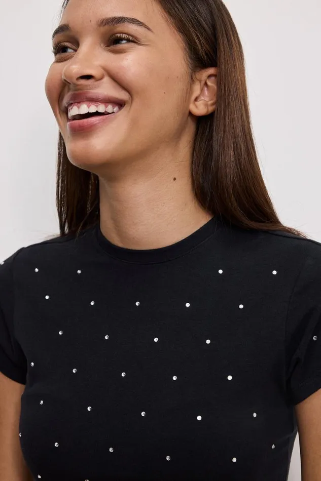 Women GOOD AMERICAN Tops CRYSTAL BABYTEE Black001