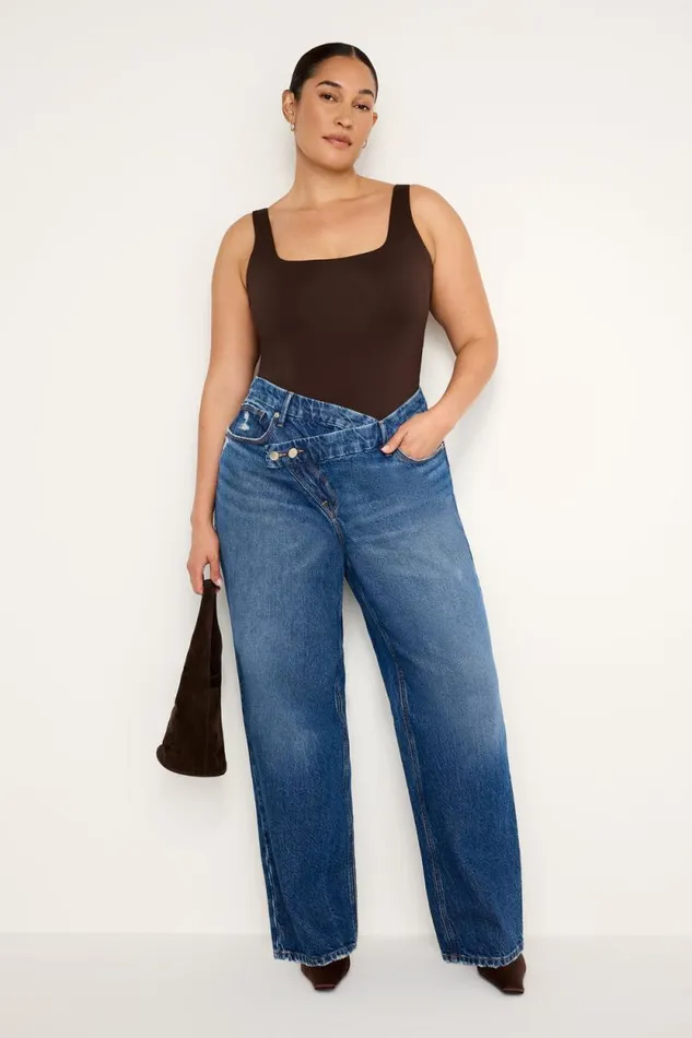 Women GOOD AMERICAN Tops SCUBA MODERN TANKBODYSUIT Bark003