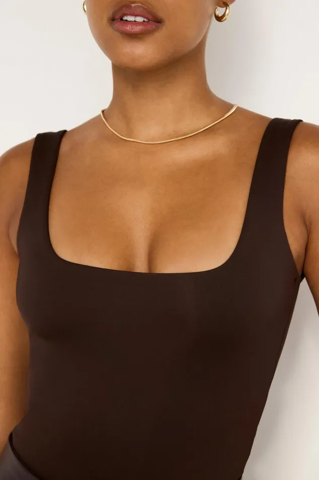 Women GOOD AMERICAN Tops SCUBA MODERN TANKBODYSUIT Bark003