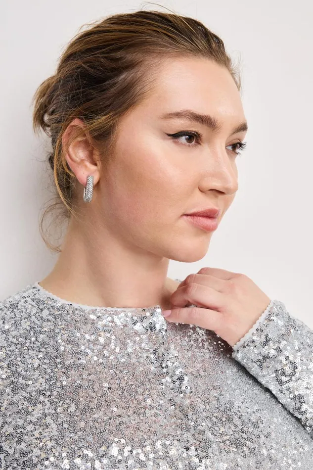 Women GOOD AMERICAN Tops SEQUINCARDIGAN Metallic Silver001 Women GOOD AMERICAN Tops SEQUINCARDIGAN Metallic Silver001