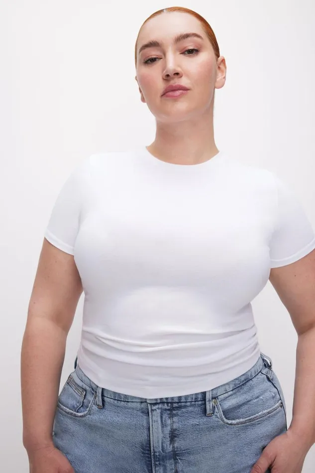 Women GOOD AMERICAN Tops SUPER STRETCH BABYTEE White001