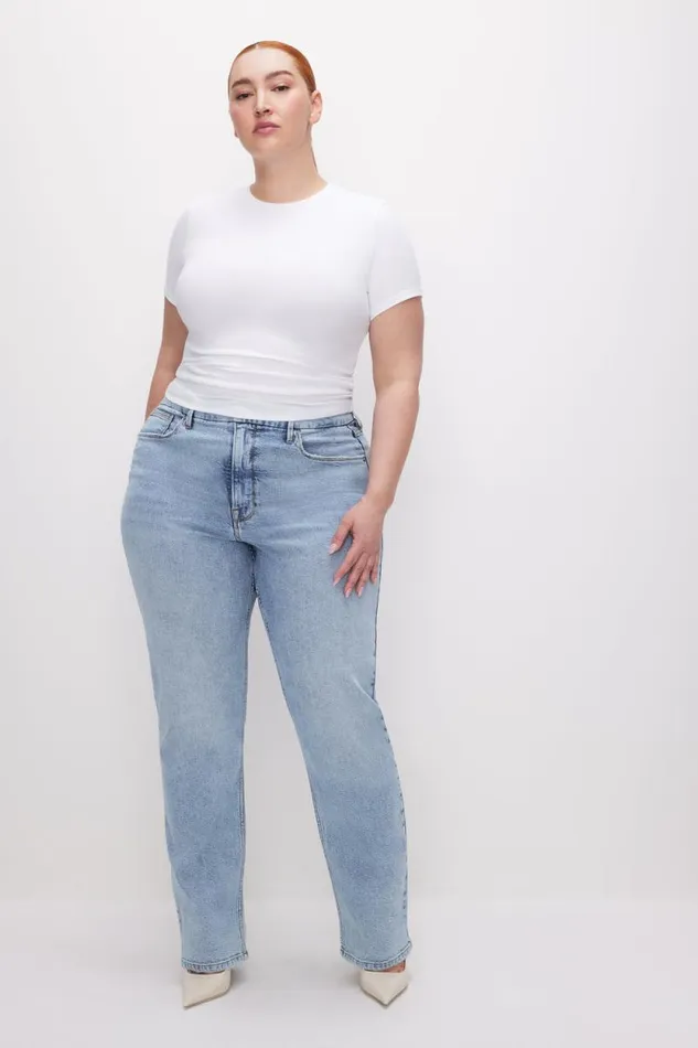 Women GOOD AMERICAN Tops SUPER STRETCH BABYTEE White001
