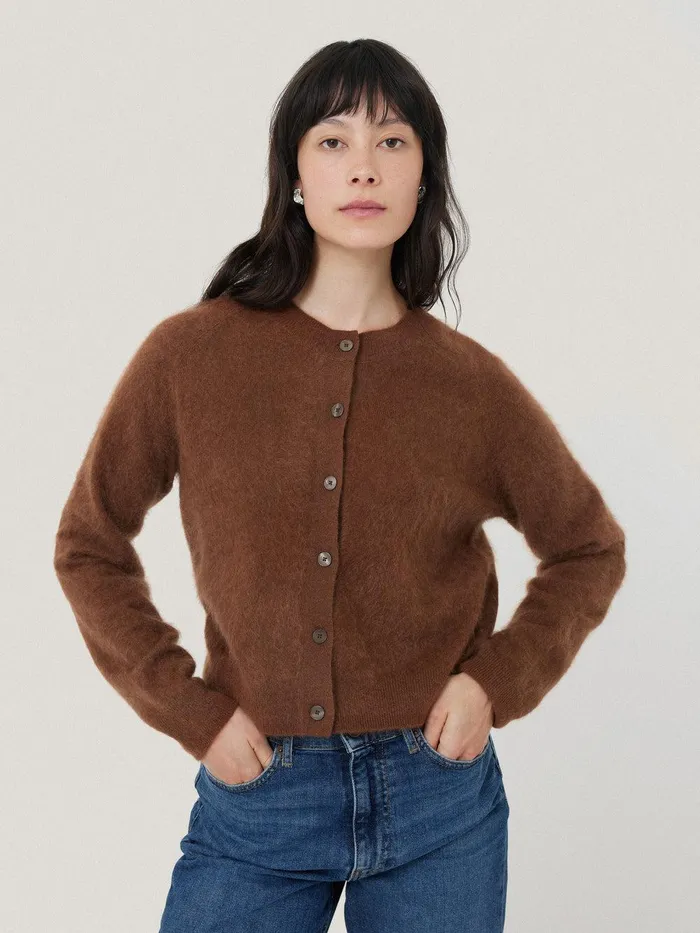 Women Halo Cashmere Cardigan Ginger Jigsaw Knitwear and Cashmere