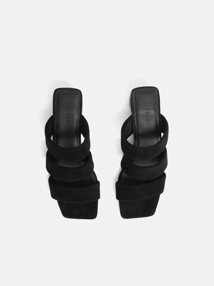 Women Henley Heeled Sandal Black Jigsaw Heels