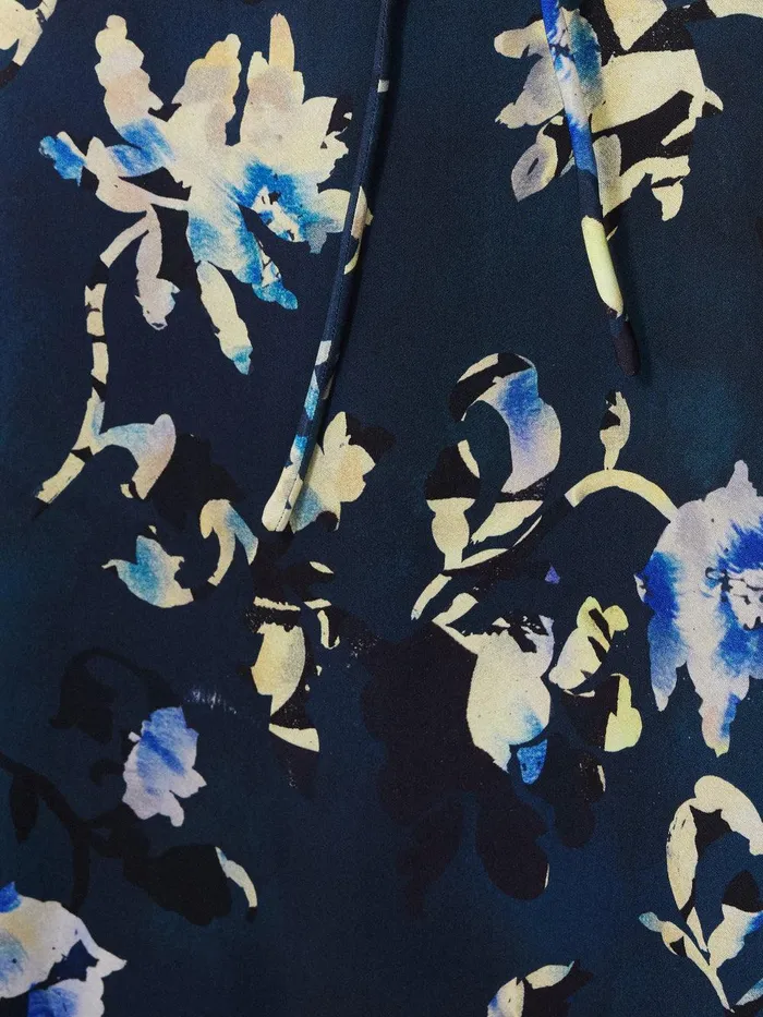 Women Hidden Floral Satin Dress Navy Jigsaw Party