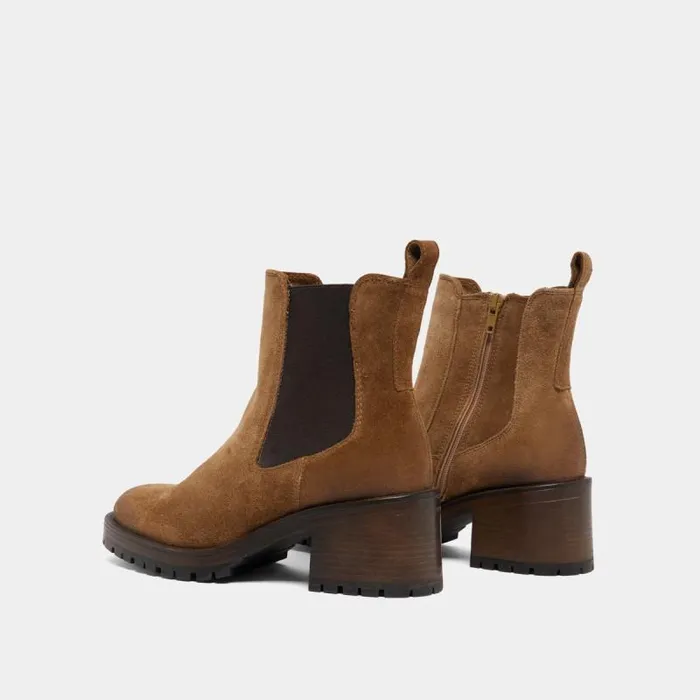 Women High Boots With Notched Soles Taupe JONAK Ankle Boots Lowboots