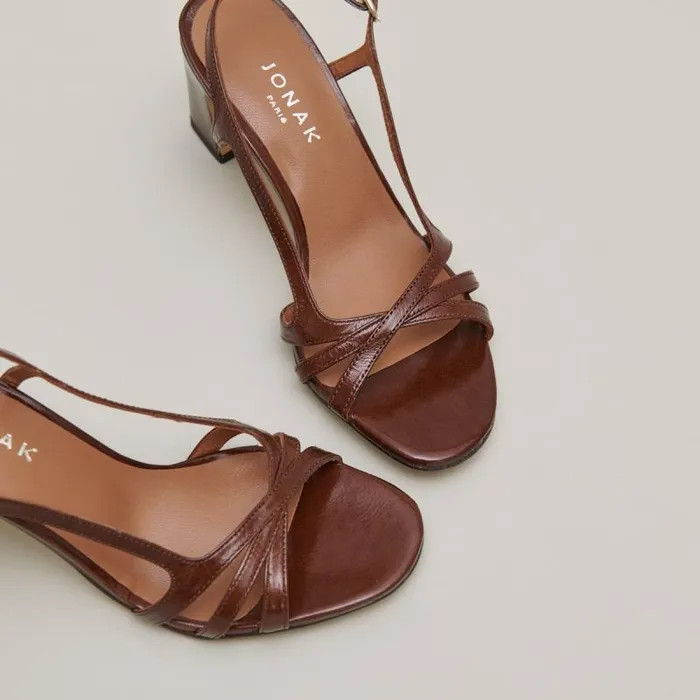 Women Highheeled Sandals Brown JONAK Sandals