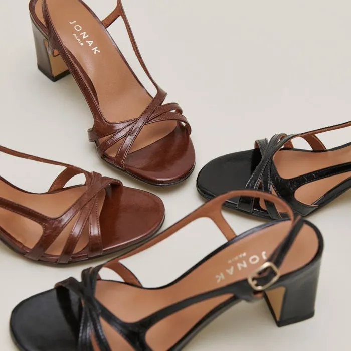 Women Highheeled Sandals Brown JONAK Sandals