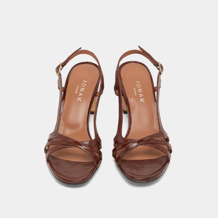 Women Highheeled Sandals Brown JONAK Sandals