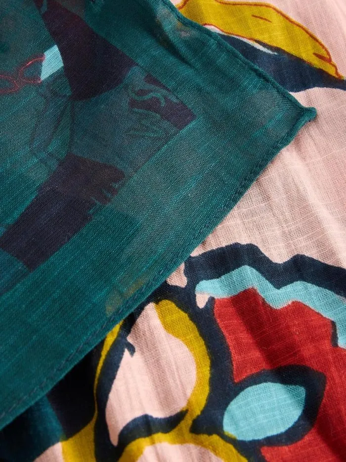 Women Horsing Around Scarf Navy Multi White Stuff Scarves