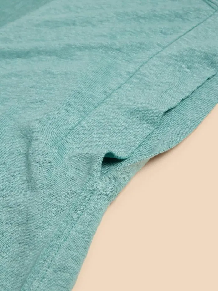 Women IVY LINEN TEE Mid Teal White Stuff Tops and Tees