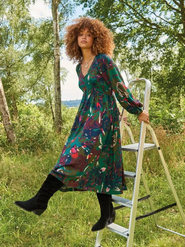 Women Izzy Midi Dress Green Print White Stuff Dresses Women Izzy Midi Dress Green Print White Stuff Dresses