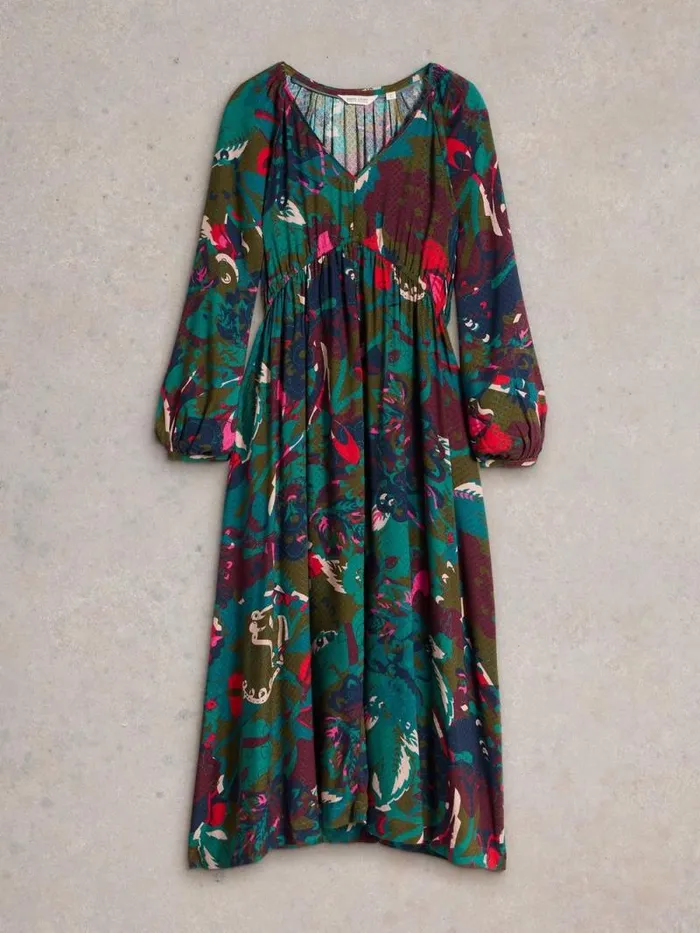 Women Izzy Midi Dress Green Print White Stuff Dresses Women Izzy Midi Dress Green Print White Stuff Dresses
