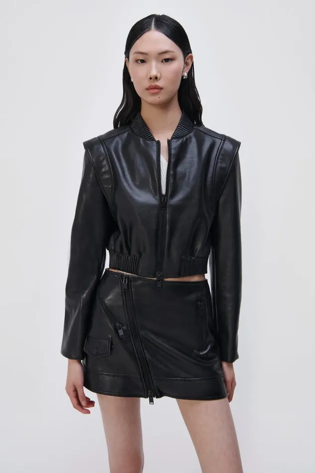 Women Jackets and Coats Jonathan Simkhai Doreen Vegan Leather Bomber Jacket