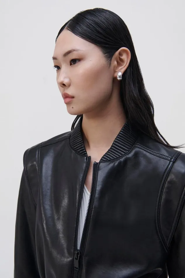 Women Jackets and Coats Jonathan Simkhai Doreen Vegan Leather Bomber Jacket Women Jackets and Coats Jonathan Simkhai Doreen Vegan Leather Bomber Jacket