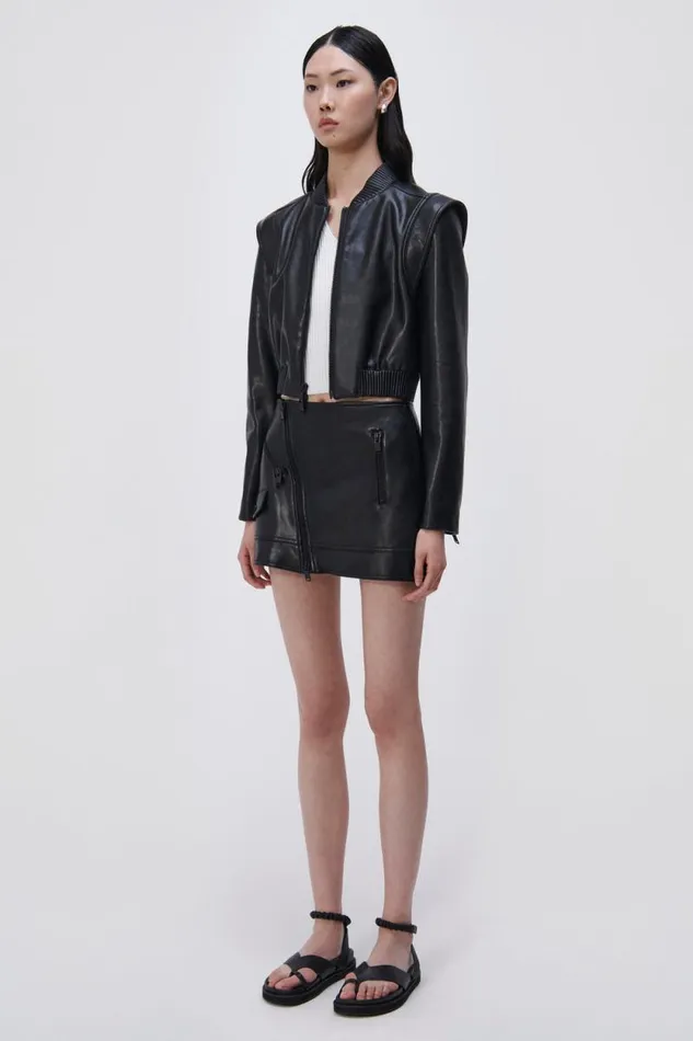 Women Jackets and Coats Jonathan Simkhai Doreen Vegan Leather Bomber Jacket Women Jackets and Coats Jonathan Simkhai Doreen Vegan Leather Bomber Jacket