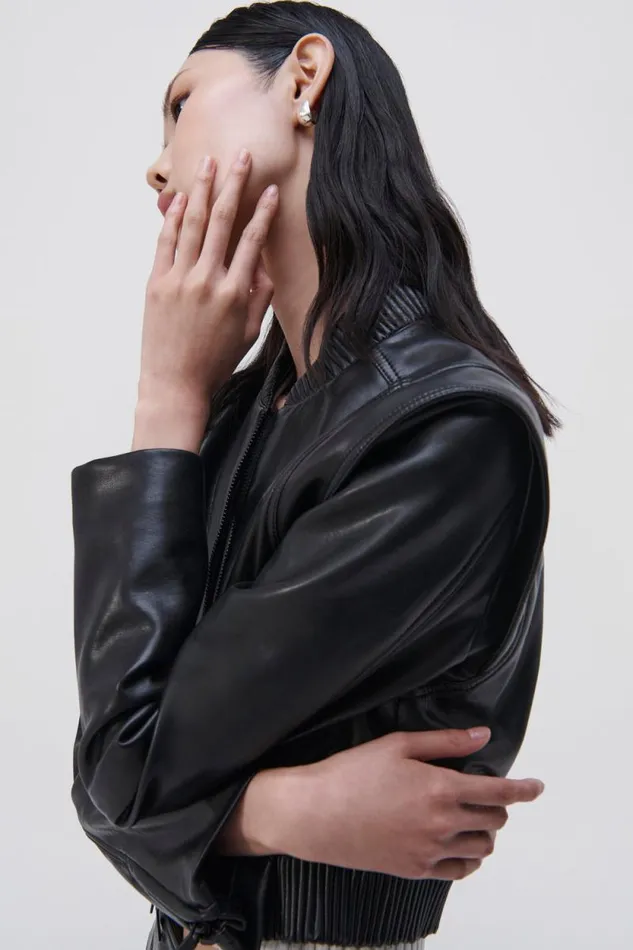 Women Jackets and Coats Jonathan Simkhai Doreen Vegan Leather Bomber Jacket Women Jackets and Coats Jonathan Simkhai Doreen Vegan Leather Bomber Jacket