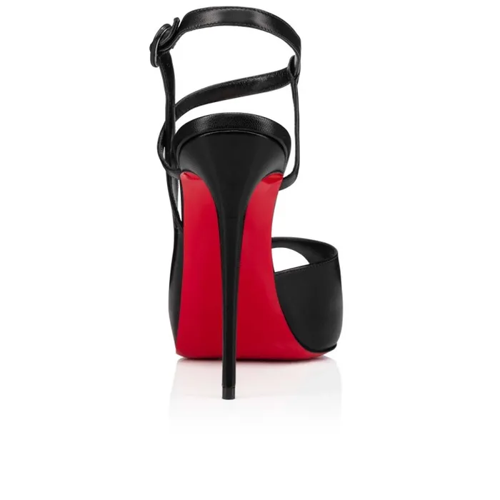 Women Jenlove Alta 120 Mm Opentoe Pumps 8211 Leather 8211 Black Christian Louboutin Platforms
