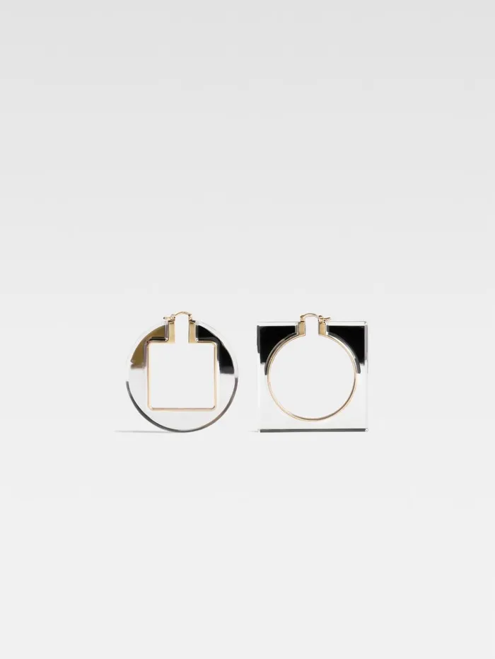 Women Jewellery JACQUEMUS The Rond Carr Hoops Earrings Silvertransparent