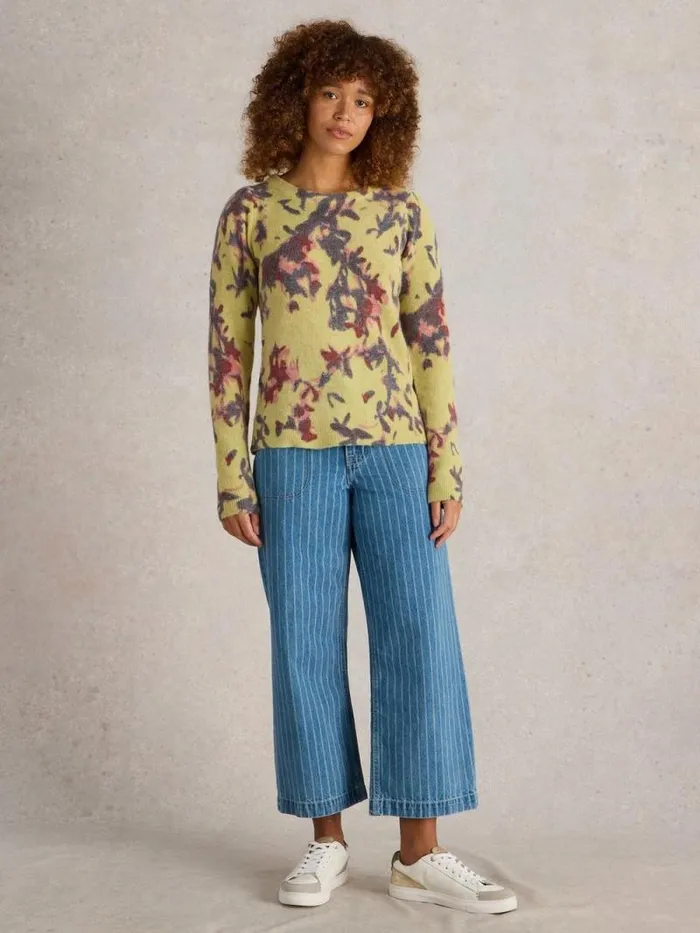 Women JODIE JUMPER Yellow Print White Stuff Knitwear