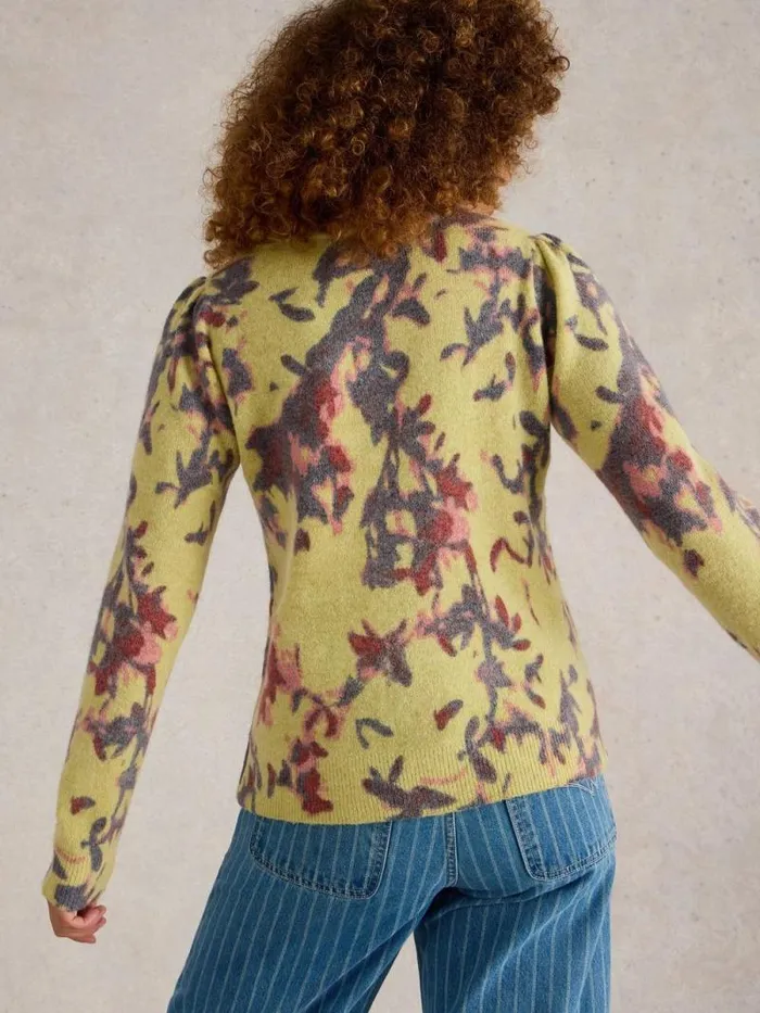 Women JODIE JUMPER Yellow Print White Stuff Knitwear