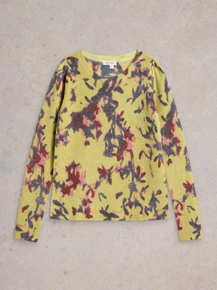 Women JODIE JUMPER Yellow Print White Stuff Knitwear