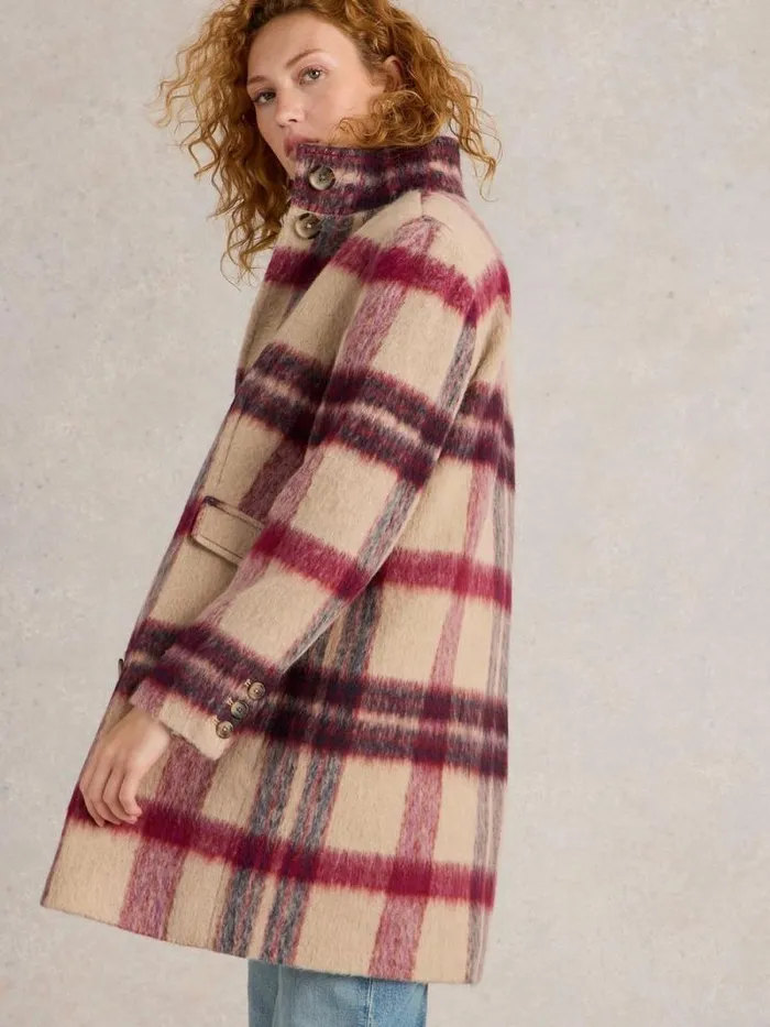 Women Karla Check Coat Plum Multi White Stuff Coats and Jackets Women Karla Check Coat Plum Multi White Stuff Coats and Jackets