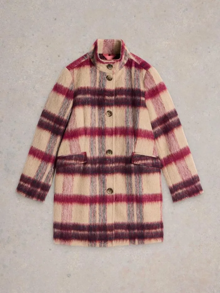 Women Karla Check Coat Plum Multi White Stuff Coats and Jackets Women Karla Check Coat Plum Multi White Stuff Coats and Jackets