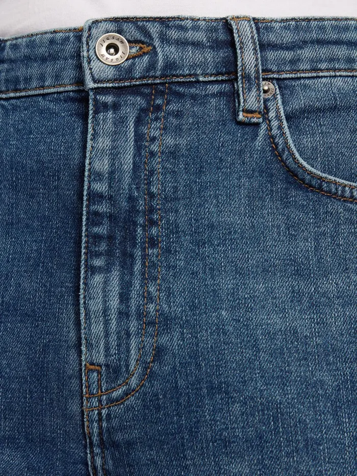 Women Kick Flare Jean Vintage Mid Blue Jigsaw Denim