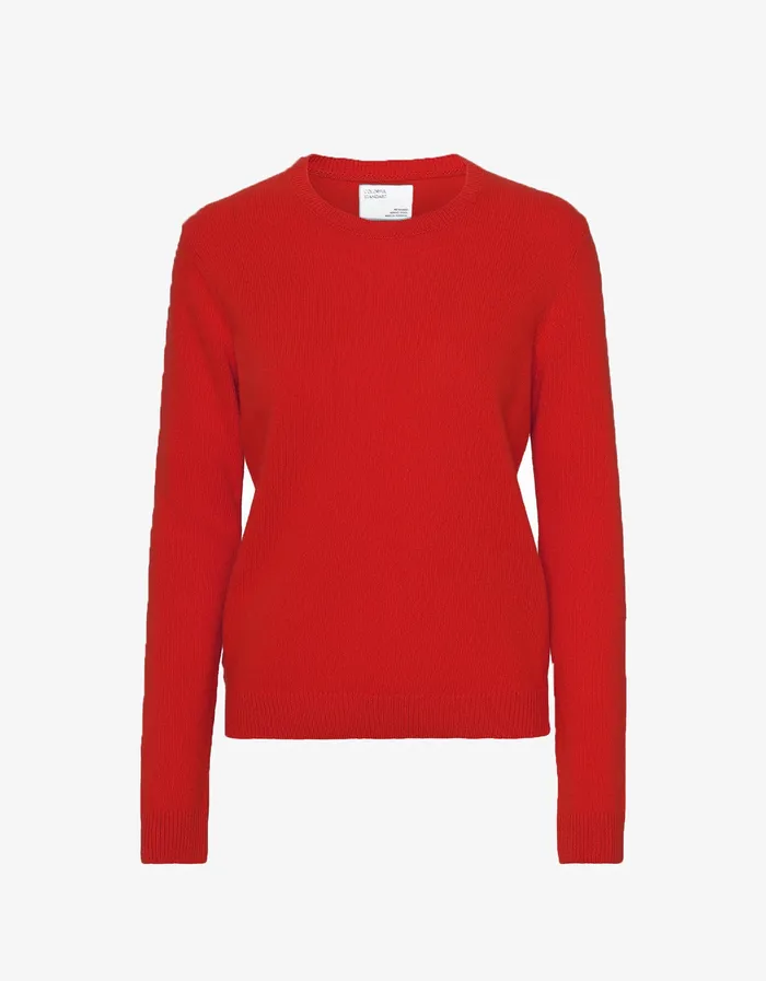 Women Knit Sweaters Colorfulstandard Women Classic Merino Wool Crew 8211 Scarlet Red