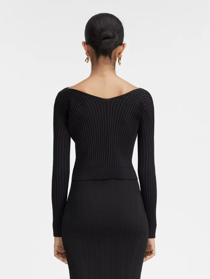 Women Knits JACQUEMUS The Long Pral Knit Black Women Knits JACQUEMUS The Long Pral Knit Black