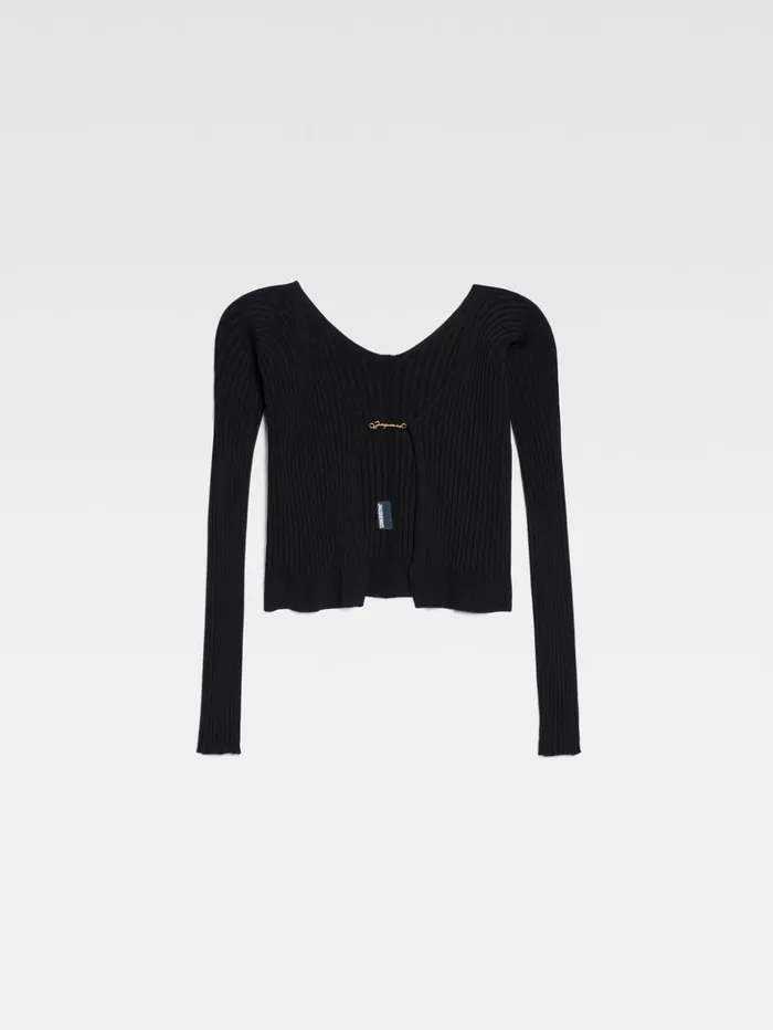 Women Knits JACQUEMUS The Long Pral Knit Black Women Knits JACQUEMUS The Long Pral Knit Black