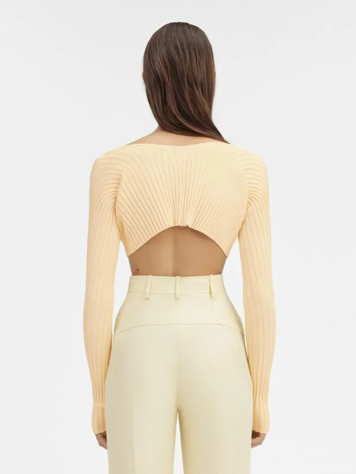 Women Knits JACQUEMUS The Pral Knit Light Yellow Women Knits JACQUEMUS The Pral Knit Light Yellow