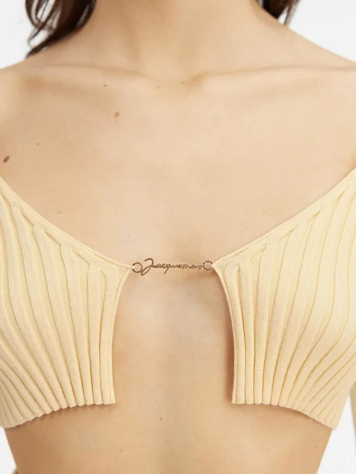 Women Knits JACQUEMUS The Pral Knit Light Yellow Women Knits JACQUEMUS The Pral Knit Light Yellow