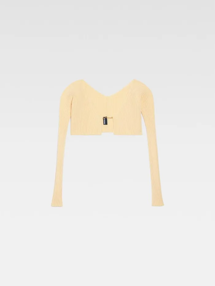 Women Knits JACQUEMUS The Pral Knit Light Yellow Women Knits JACQUEMUS The Pral Knit Light Yellow