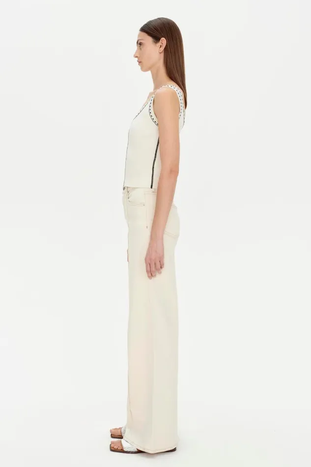 Women Knitwear Jonathan Simkhai Nailah Top Ivory Multi Sleeveless Knitted Top