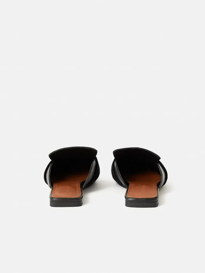 Women Leather Backless Loafer Black Jigsaw Wallets and Card Holders