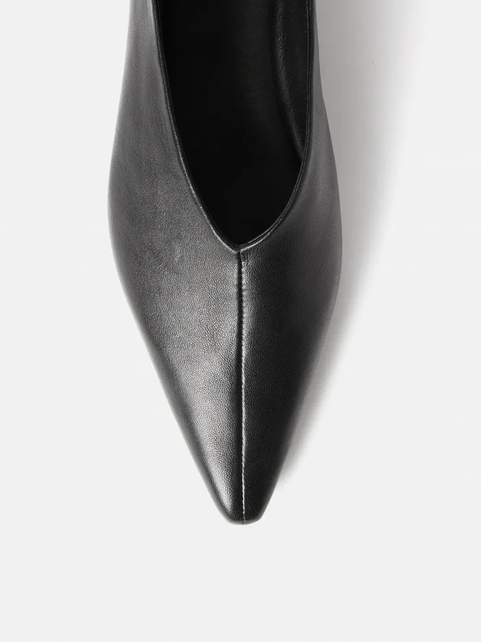 Women Linnie Flat Pointed Ballerina Black Jigsaw Flats