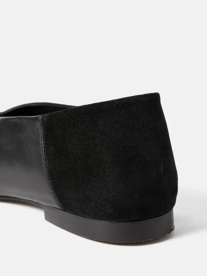 Women Linnie Flat Pointed Ballerina Black Jigsaw Flats