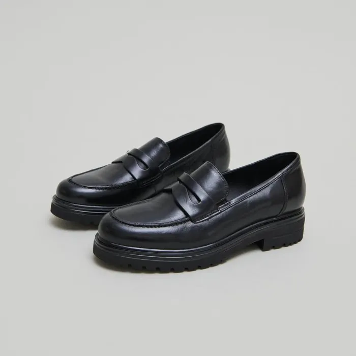 Women Loafers With Notched Soles Black JONAK Loafers
