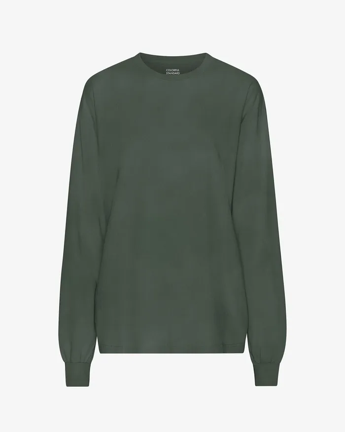 Women Long Sleeve Tops Colorfulstandard Oversized Organic LS TShirt 8211 Midnight Forest