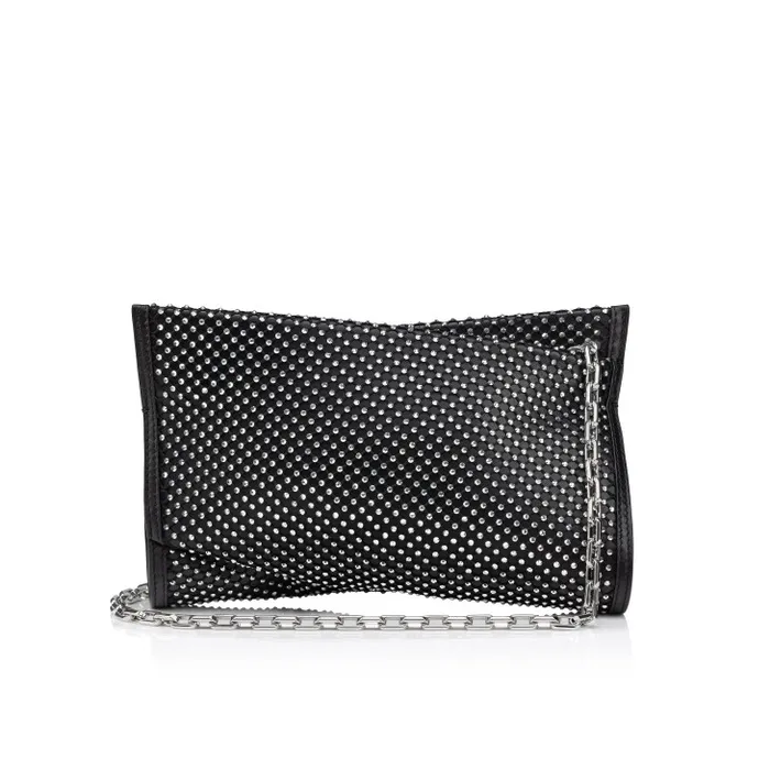 Women Loubitwist Small Clutch 8211 Nappa Leather Mesh And Strass 8211 Black Christian Louboutin Clutches and Evening Bags