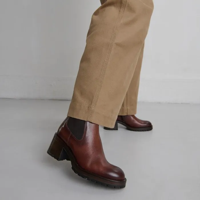Women Lowboots With Elastic Bands Cognac JONAK Ankle Boots Lowboots