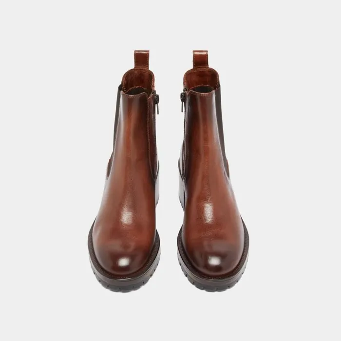 Women Lowboots With Elastic Bands Cognac JONAK Ankle Boots Lowboots