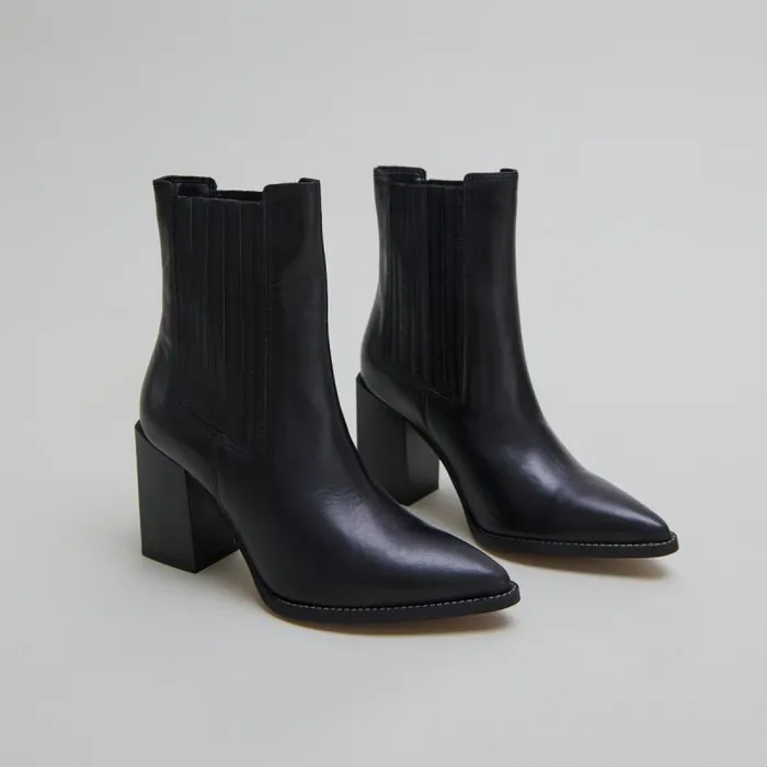 Women Lowboots With Heels And Pointed Toes Black JONAK Ankle Boots Lowboots