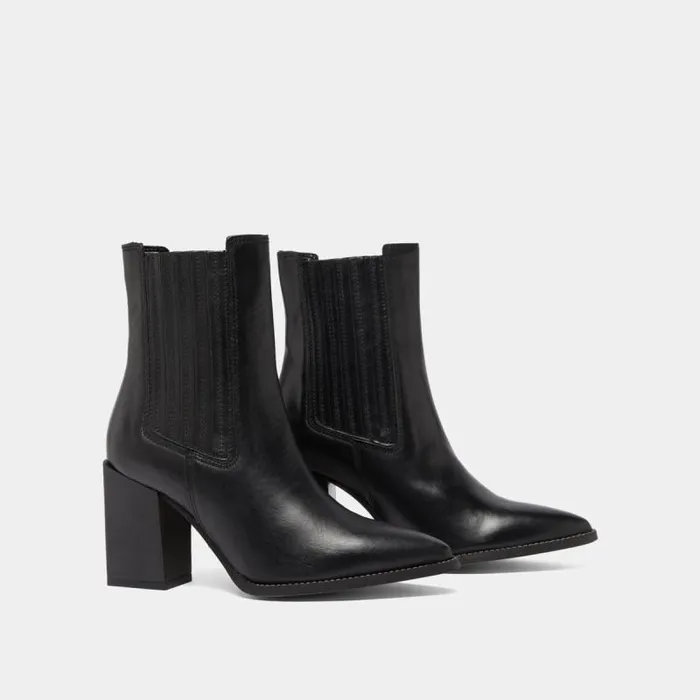 Women Lowboots With Heels And Pointed Toes Black JONAK Ankle Boots Lowboots