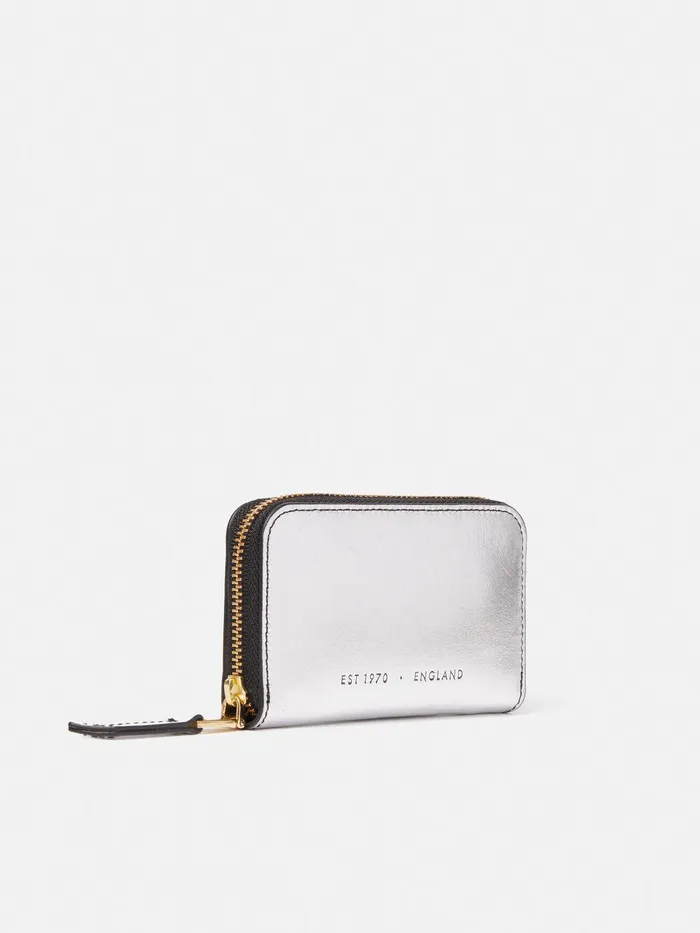Women Maddie Leather Small Wallet Silver Jigsaw Wallets and Card Holders