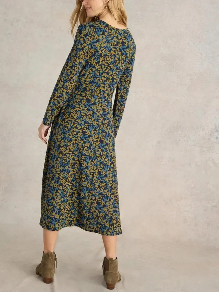 Women Madeline Jersey Midi Dress Navy Print White Stuff Dresses
