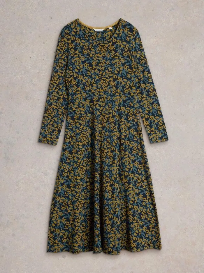 Women Madeline Jersey Midi Dress Navy Print White Stuff Dresses