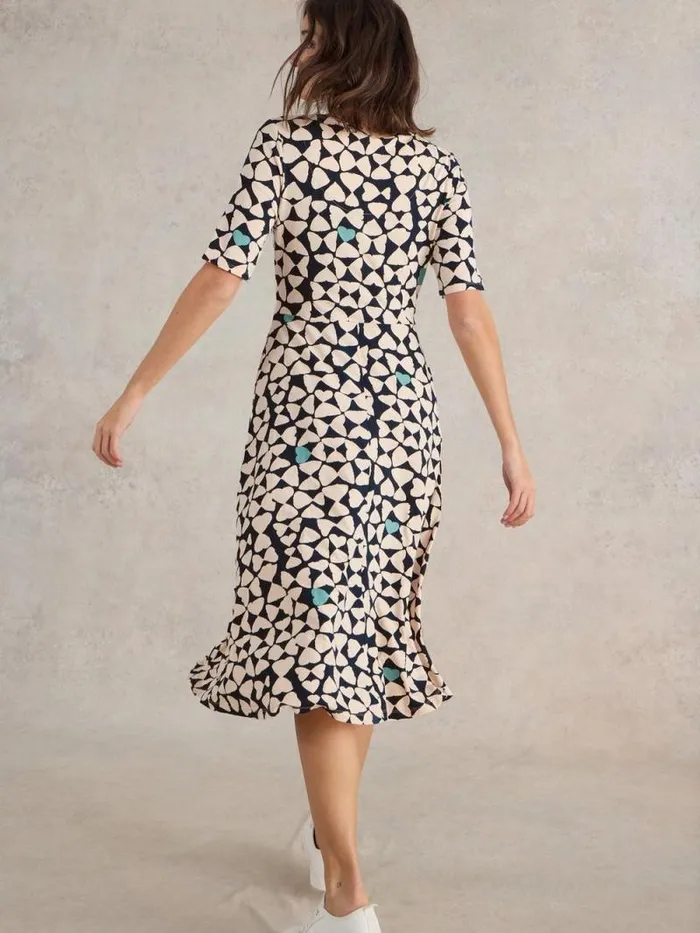 Women Madeline Midi Jersey Dress Navy Print White Stuff Dresses